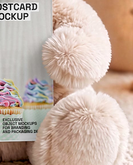 Teddy Bear with Vertical Card Mockup