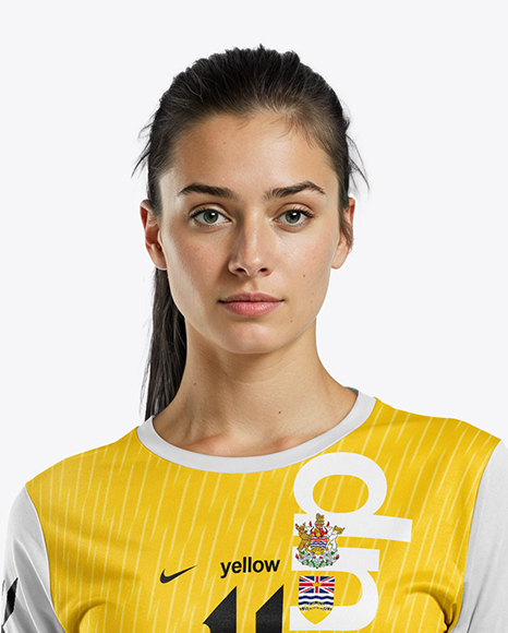 Female Soccer Goalkeeper Wearing Long Sleeve Jersey Mockup