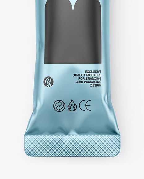 Matte Metallic Stick Sachet Mockup