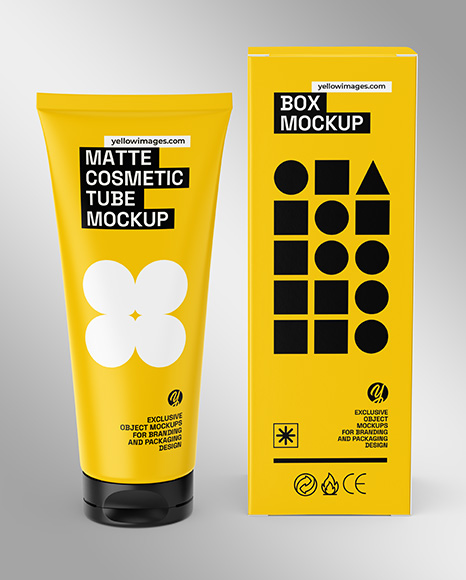 Cosmetic Tube with Box Mockup
