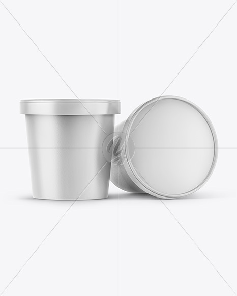 Two Matte Ice Cream Cups Mockup