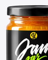 Glass Jar with Apricot Preserves Mockup