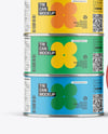 Five Matte Tin Cans Mockup