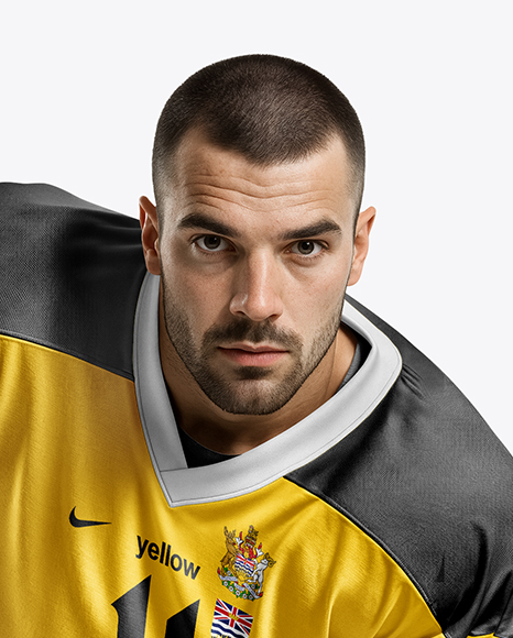 Man Wearing Full Ice Hockey Kit Mockup