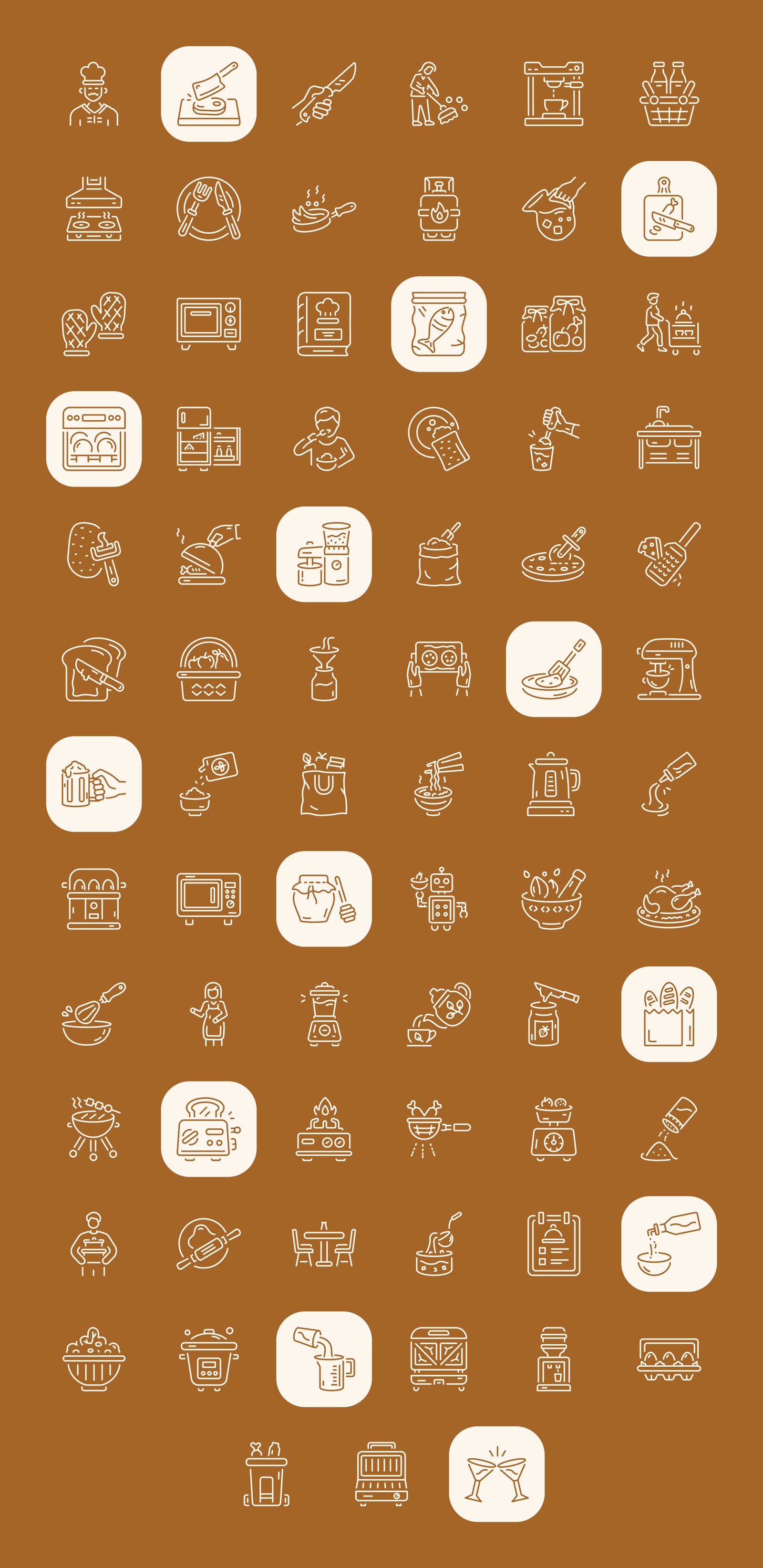 Kitchen Icon Art Set