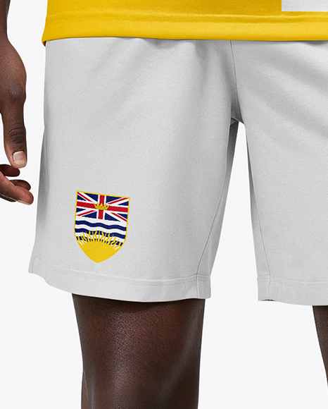 Afro-American Man Wearing Full Soccer Kit Mockup