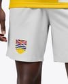 Afro-American Man Wearing Full Soccer Kit Mockup