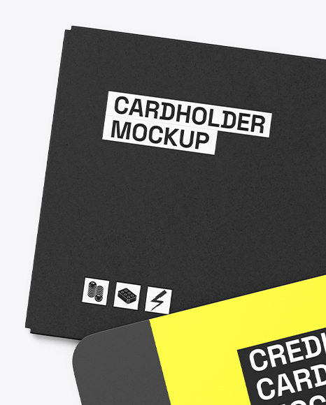 Credit Card w/ Kraft Cardholder Mockup