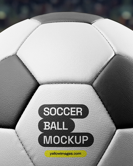 Soccer Ball on Stadium Field Mockup