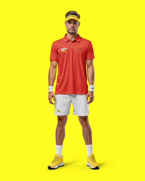 Man Wearing Full Tennis Kit Mockup