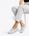 Leather Moccasins on Women's Legs Mockup