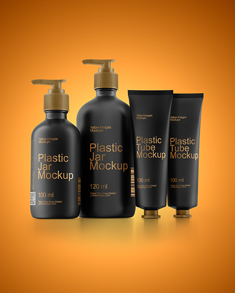 Pump Bottles with Tubes Mockup