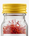Small Glass Bottle with Saffron Threads Mockup