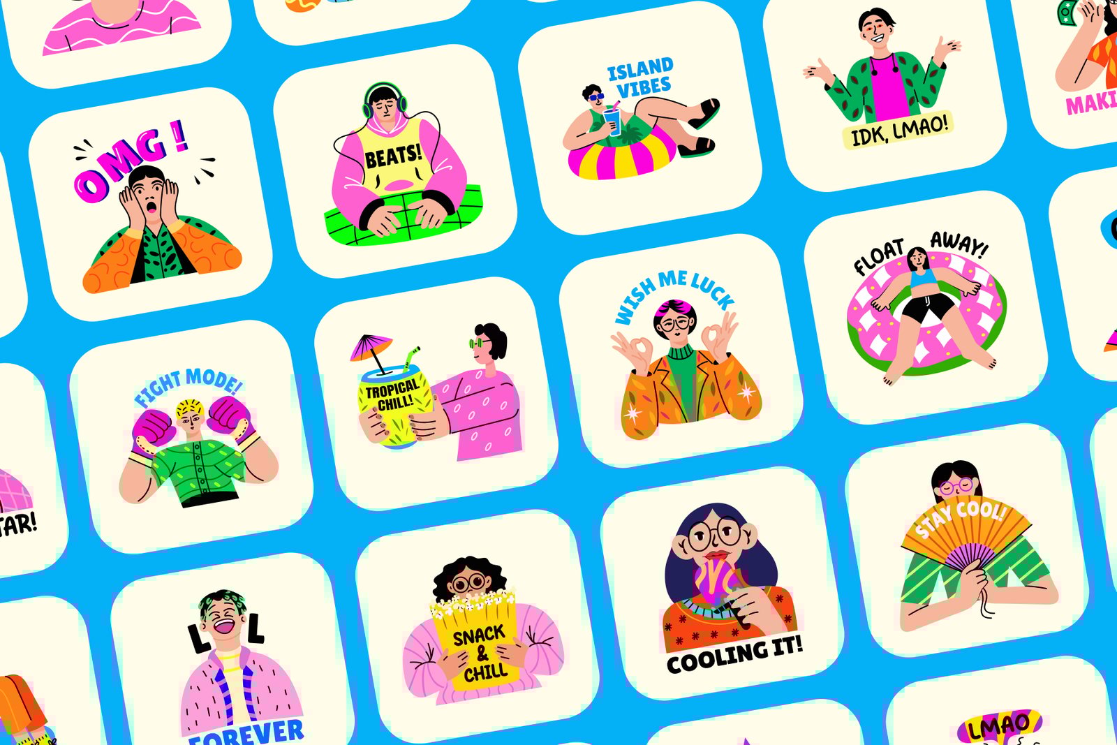 Cool Stickers Set
