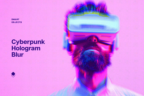 Cyberpunk Hologram Blur Photo Effect - Add-Ons