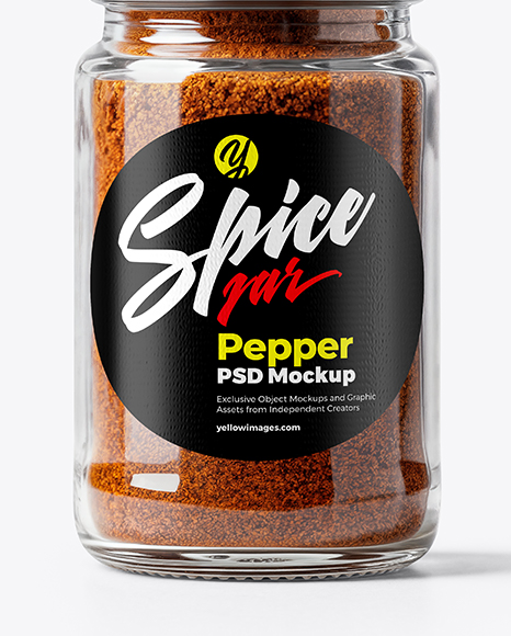 Glass Jar with Chili Powder Mockup
