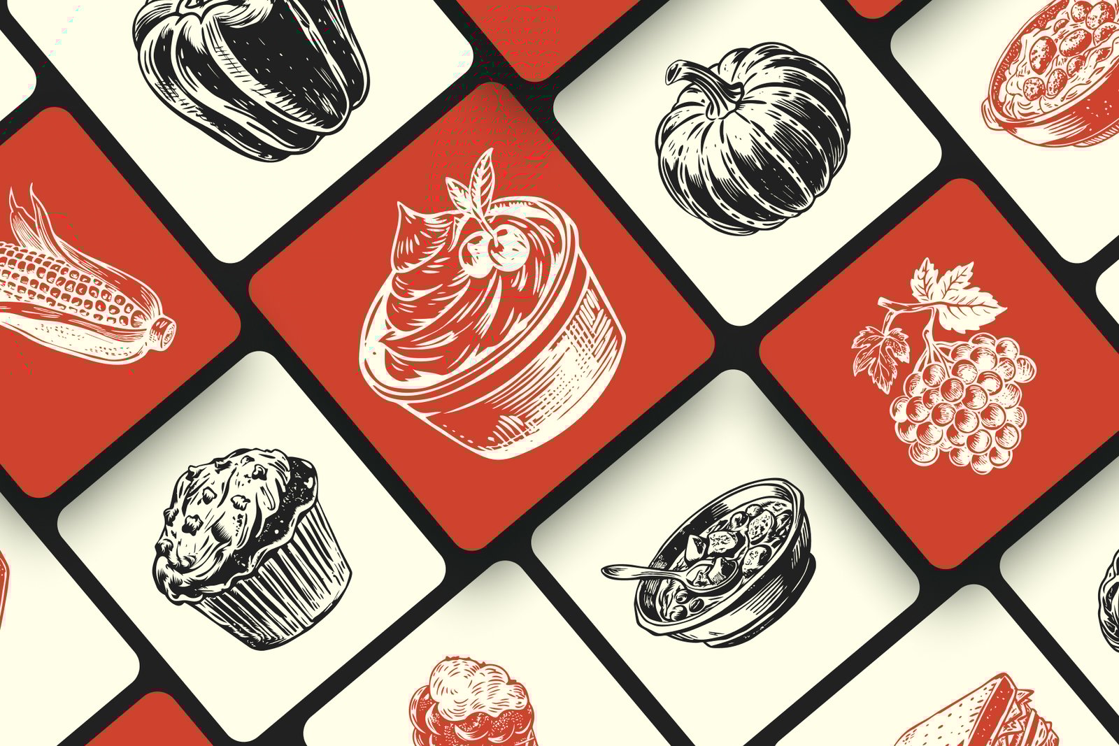 Vintage Food Illustration Set