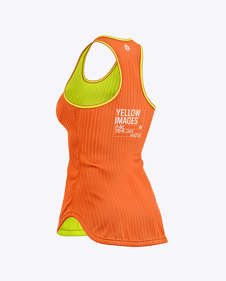 Women's Ribbed Tank Top Mockup - Half Side View