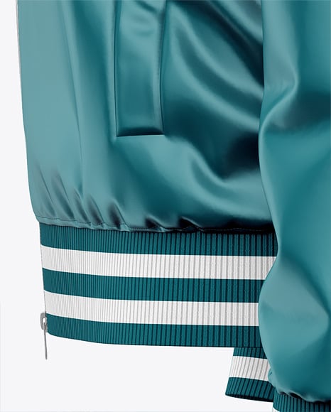 Satin Varsity Zip-Up Jacket Mockup