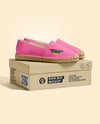 Pair of Women's Espadrilles with Shoe Box Mockup