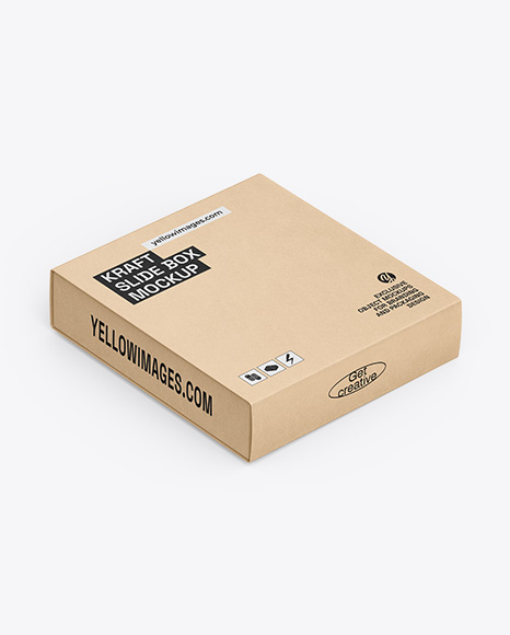 Kraft Slide Box Mockup – High Angle View