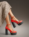 Woman Wearing Dress and Platform Heels Mockup