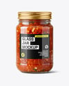 Clear Glass Jar with Tomato Bruschetta Mockup