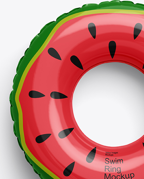 Glossy Swim Ring Mockup - Top View