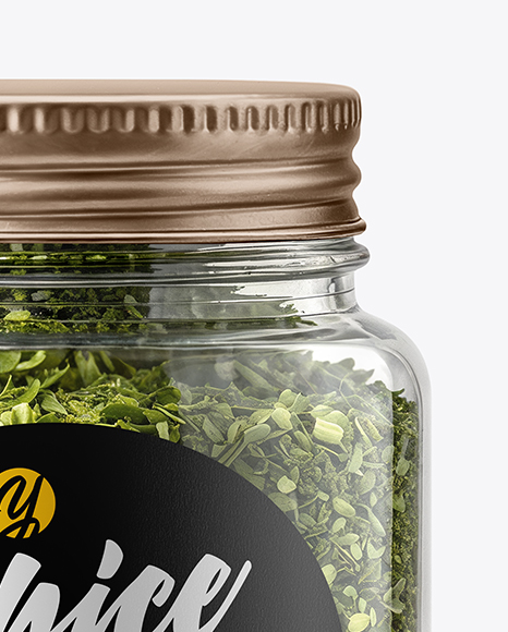Plastic Jar with Parsley Flakes Mockup