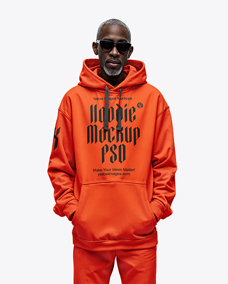 Black Man Wearing Oversize Hoodie and Sweatpants Mockup - Carhartt+Sweatshirts+without+Hoods+for+Men+|+Dungarees