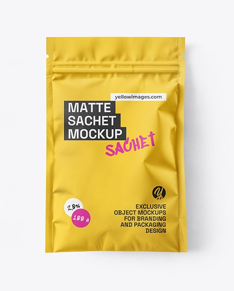 Matte Sachet with Zip Lock Mockup