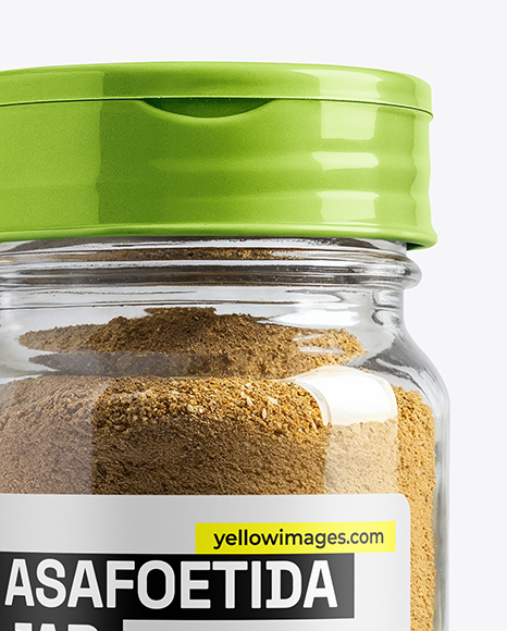 Glass Jar with Asafoetida Spice Mock