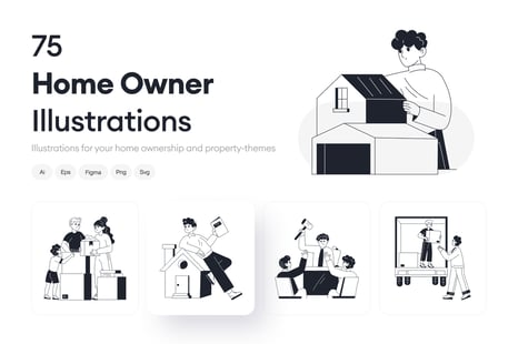 Home Owner Illustration Set - Illustrations