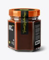 Hexagonal Jar with Chocolate Fudge Sauce Mockup