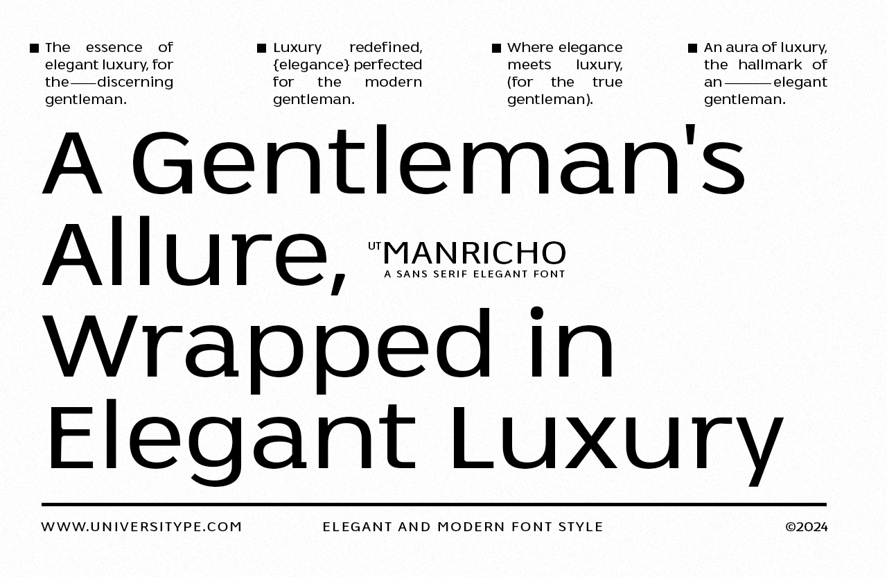 UT Manricho - A Luxury Sans Serif Font