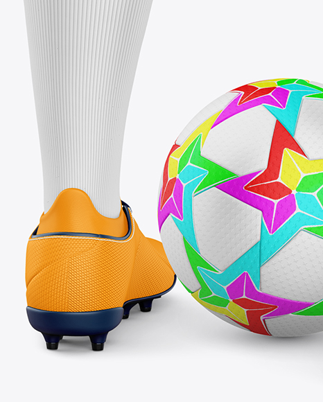 Training Short Sleeve Full Soccer Kit Mockup – Back Half Side View