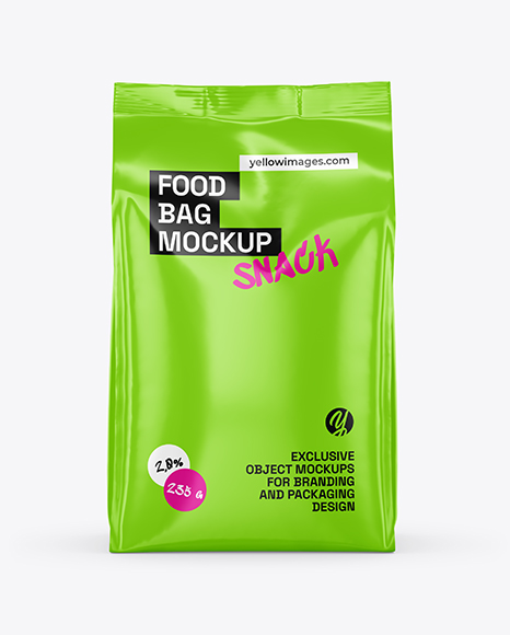 Glossy Food Bag Mockup - Premium PSD Mockups