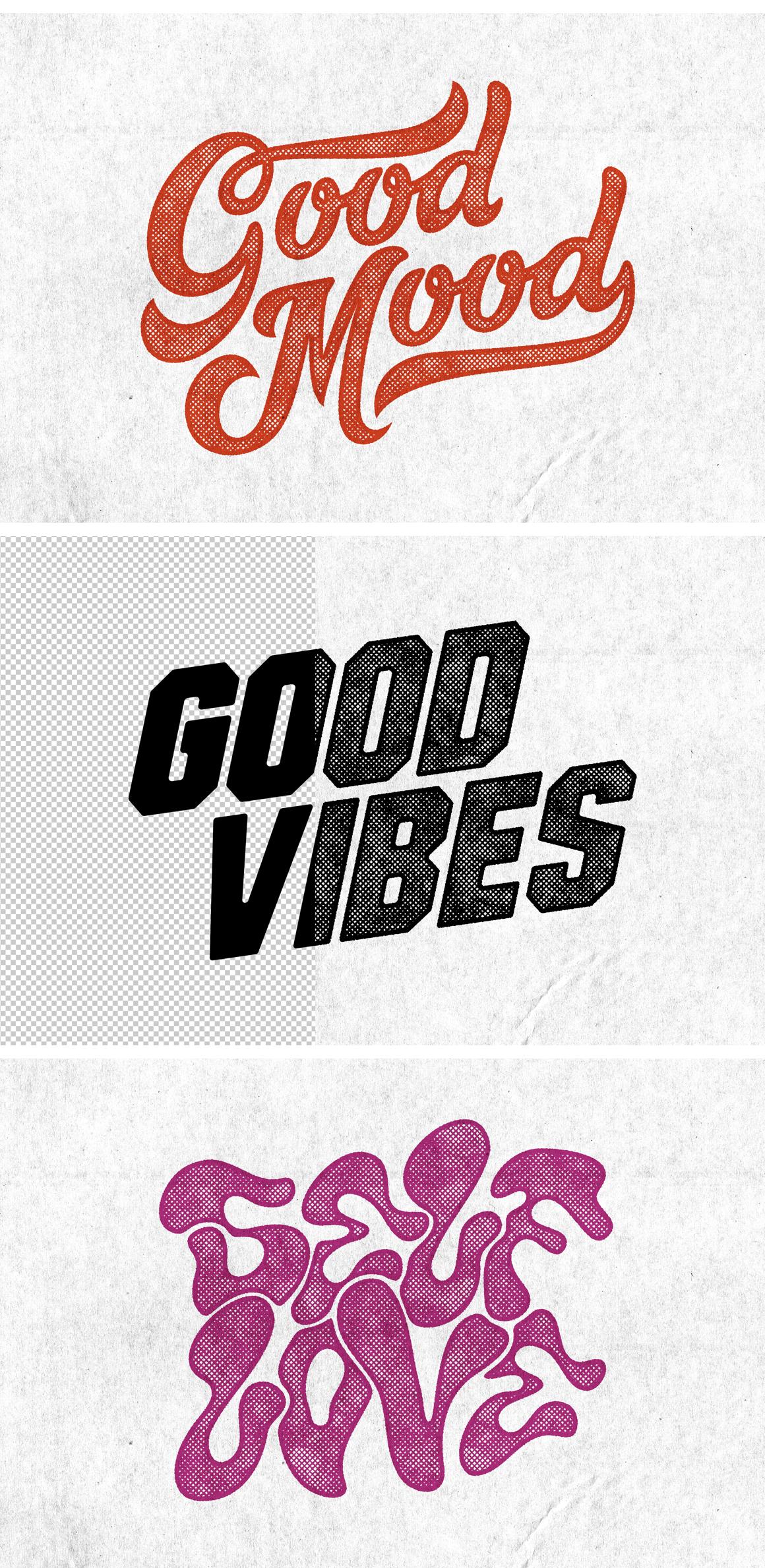 Halftone Stamp Logo Effect