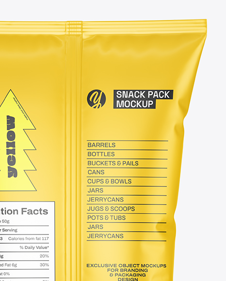 Matte Snack Pack Mockup - Back View