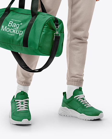 Woman Wearing Cropped Hoodie & Sweatpants Mockup