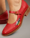 Pair of Mary Janes on Woman's Legs Mockup