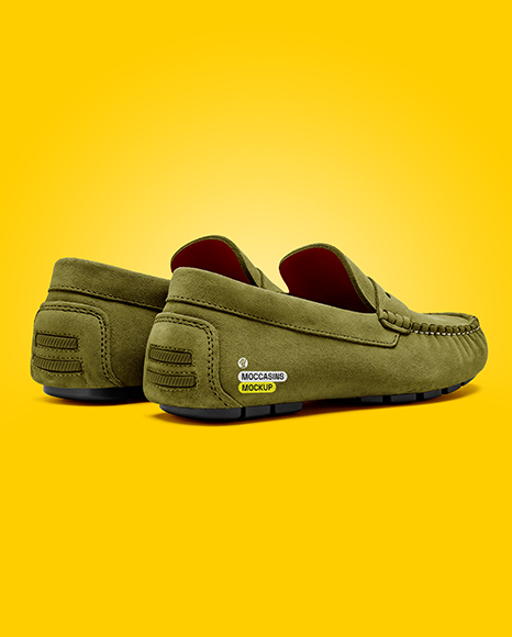 Pair of Suede Moccasins Mockup
