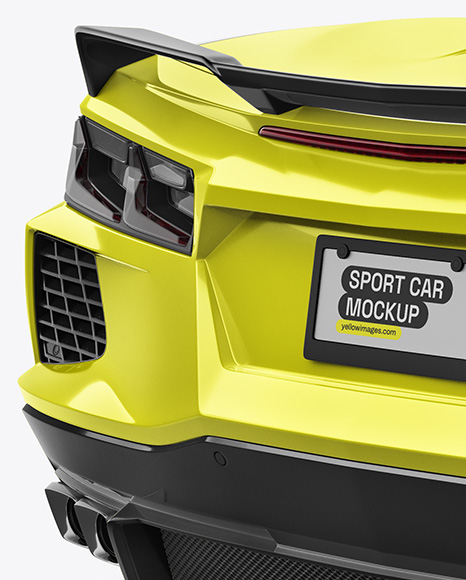 Sport Car Mockup - Back View