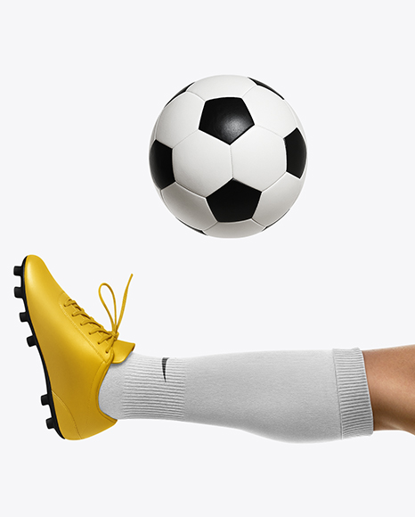 Man Wearing Soccer Jersey and Shorts Mockup