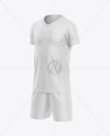 Kids V-Neck Sports Kit Mockup - Half Side View