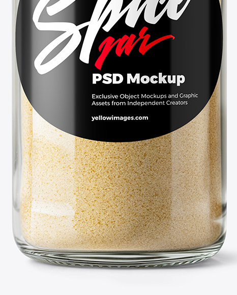 Spice Glass Jar with Onion Powder Mockup