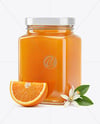 Square Glass Jar with Orange Blossom Honey Mockup