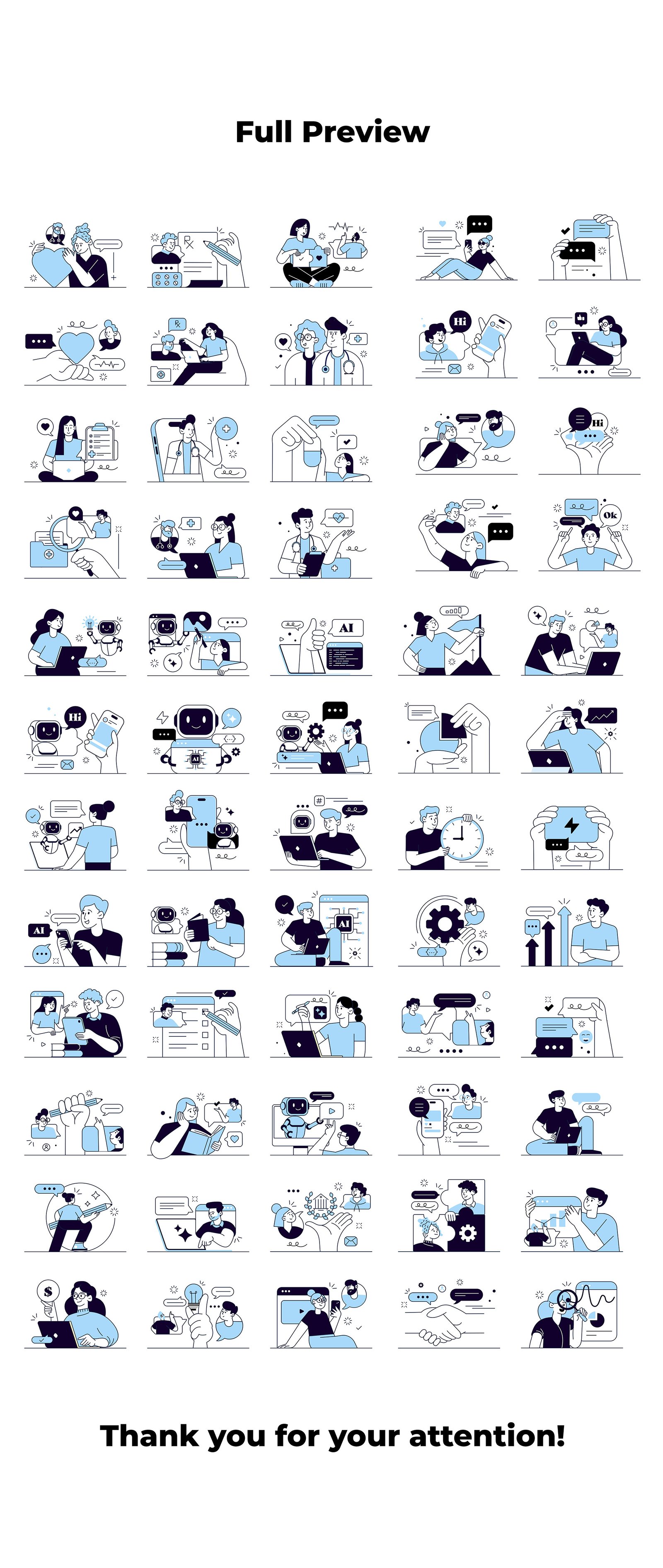 Business &amp; Tech Mega Bundle – 10 Flat Illustration Sets for Modern Digital Design