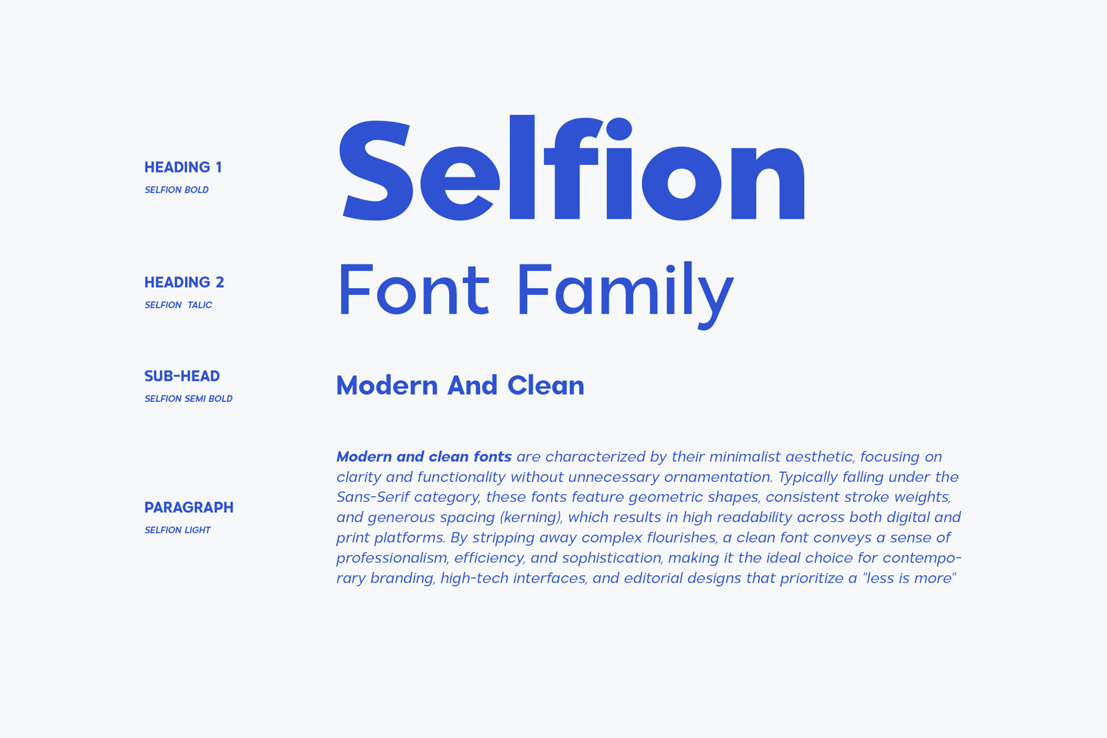 Selfion - A Modern Sans Serif Font