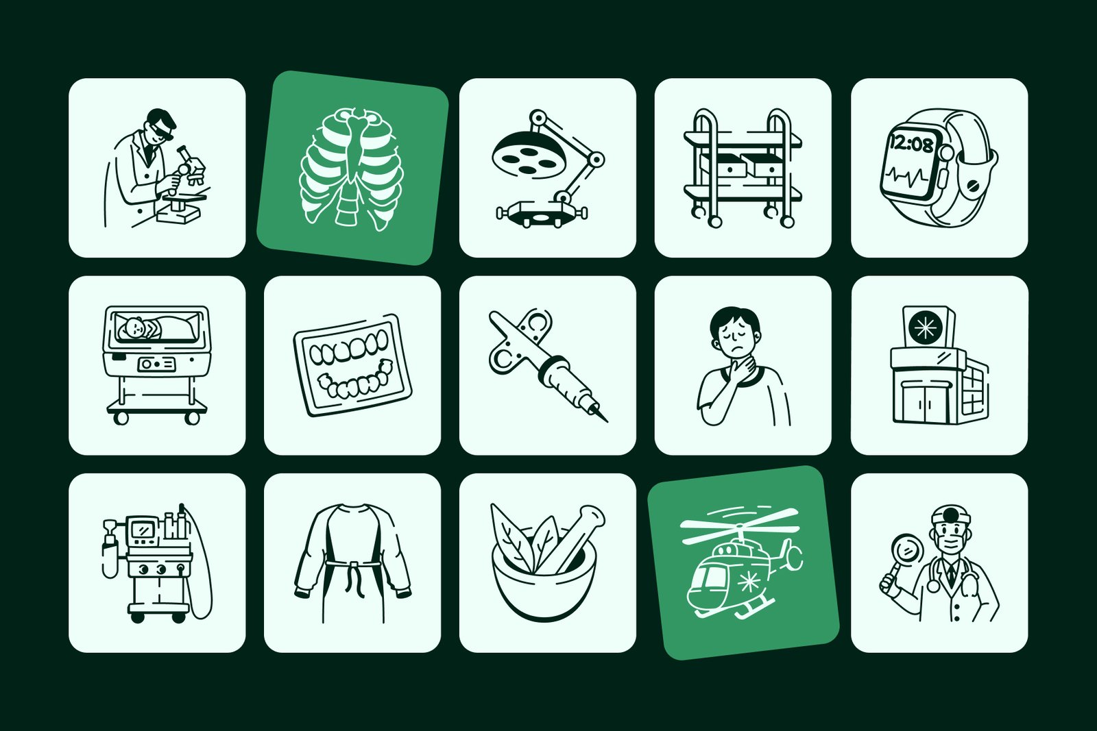 Medical Doodles Set